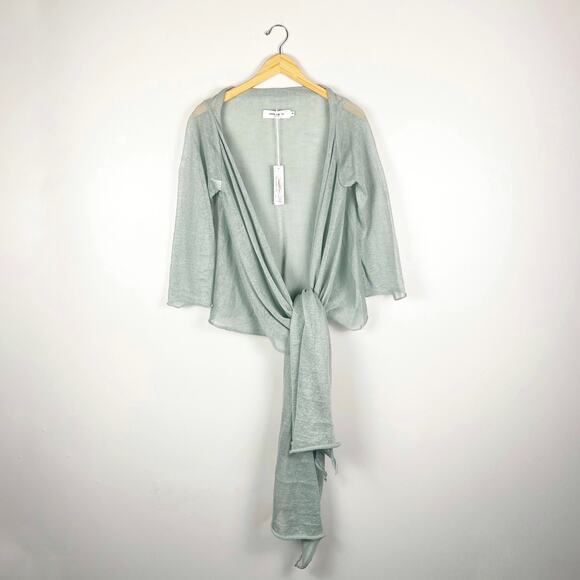 NWT Ionna Kourbela 100% Linen Knit Wrap Cardigan Medium - Picture 1 of 7
